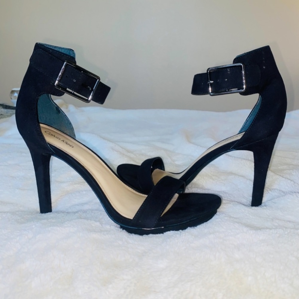 Calvin Klein Black Ankle Detail Pumps